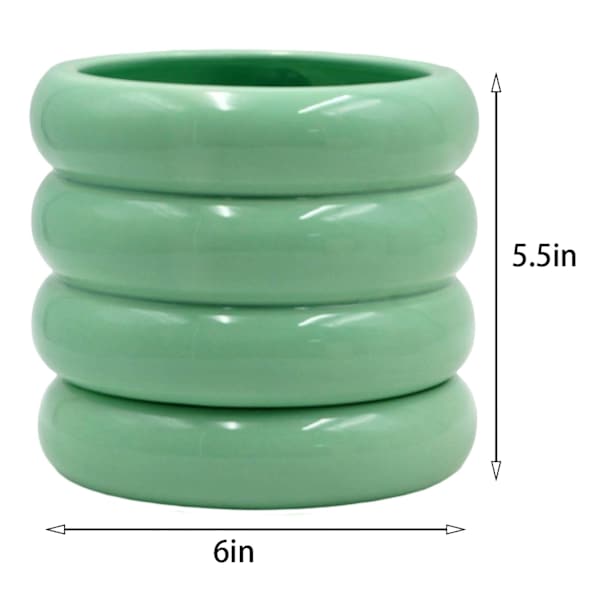 Sunny Club Indoor Green Ceramic Planter, Small