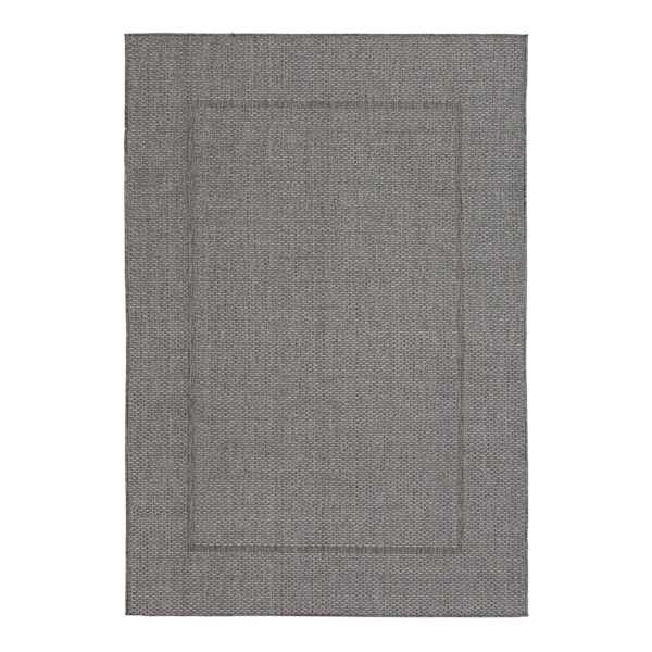 (E195) Crosby St. Santorini Grey & Natural Woven Indoor & Outdoor Area Rug, 5x7