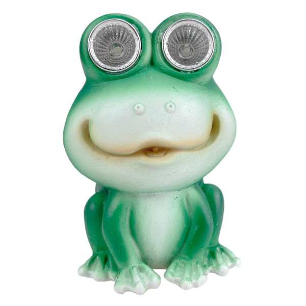 Solar Frog Outdoor Garden Statue, 4.5"