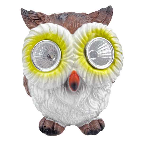 Solar Owl Outdoor Garden Statue, 3.7"