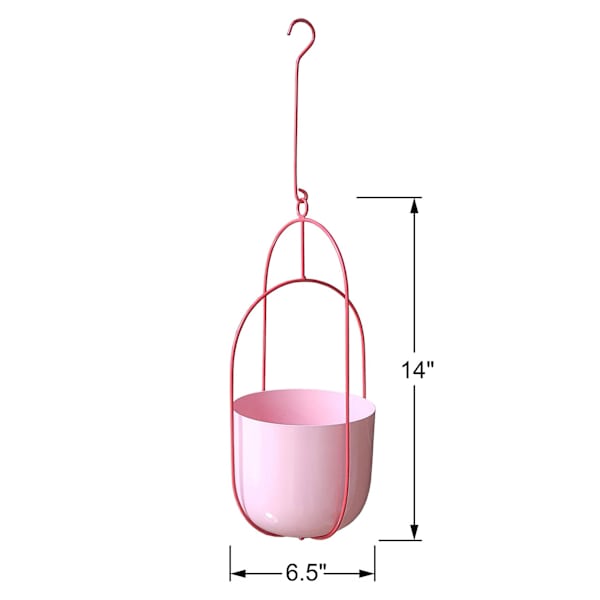 Pink Hanging Planter, 6"