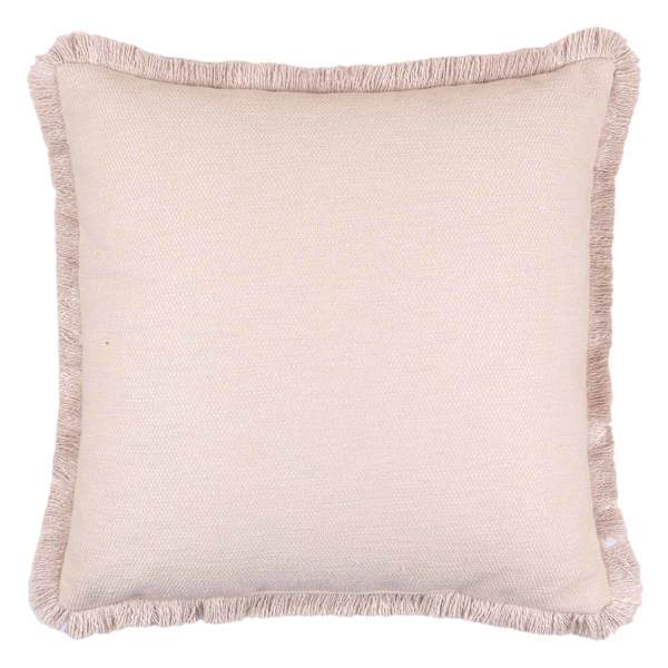 Found & Fable Solid Taupe Woven Euro Throw Pillow with Fringe, 24"