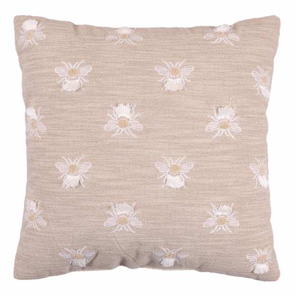 Honeybloom Bee Embroidered Throw Pillow, 18"
