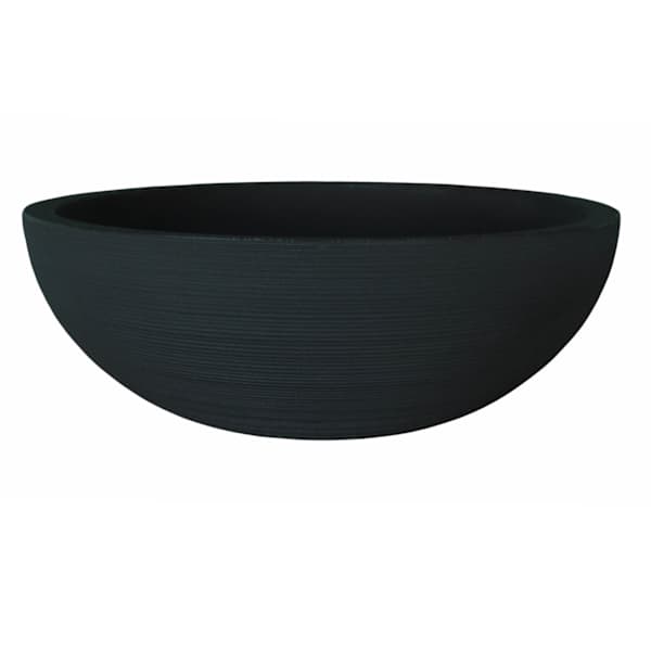 Japi Black Linea Low Bowl Outdoor Planter, 24"