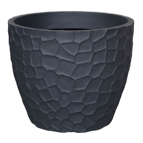 Japi Black Prisma Round Outdoor Planter, Medium