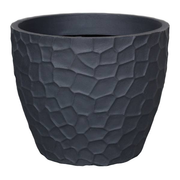 Japi Black Prisma Round Outdoor Planter, Large