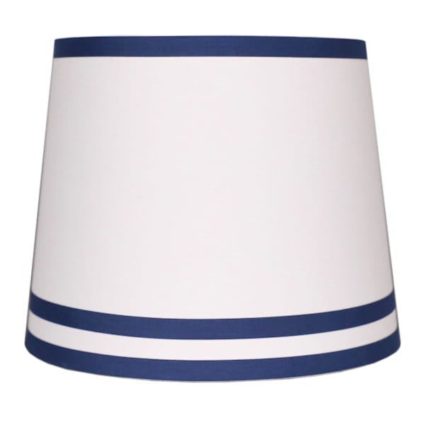 Navy Trim Medium Table Taper Shade 12x14x10