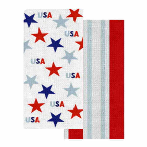 Set of 2 Stars USA Kitchen Towels