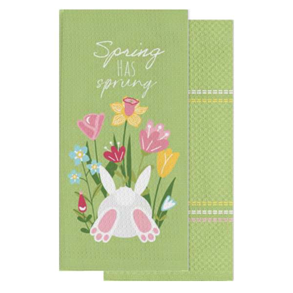 Homespun Easter Set of 2 Spring Has Sprung Kitchen Towels