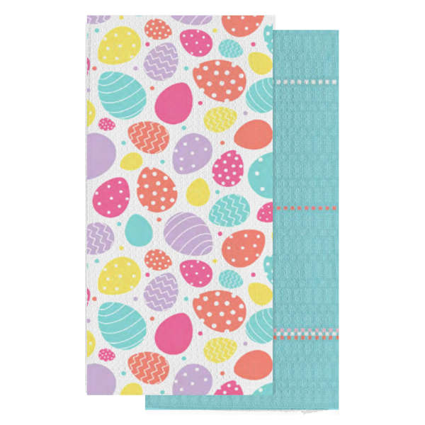 Bunny Brights Set of 2 Tossed Egg Kitchen Towels