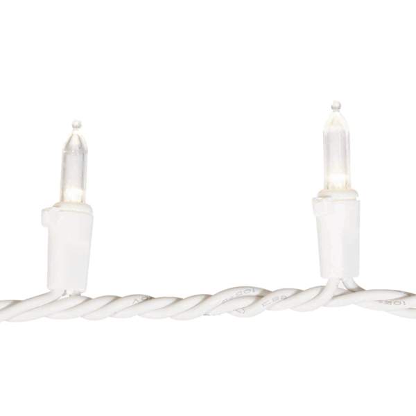 100-Count Warm White LED Mini Lights with White Wire