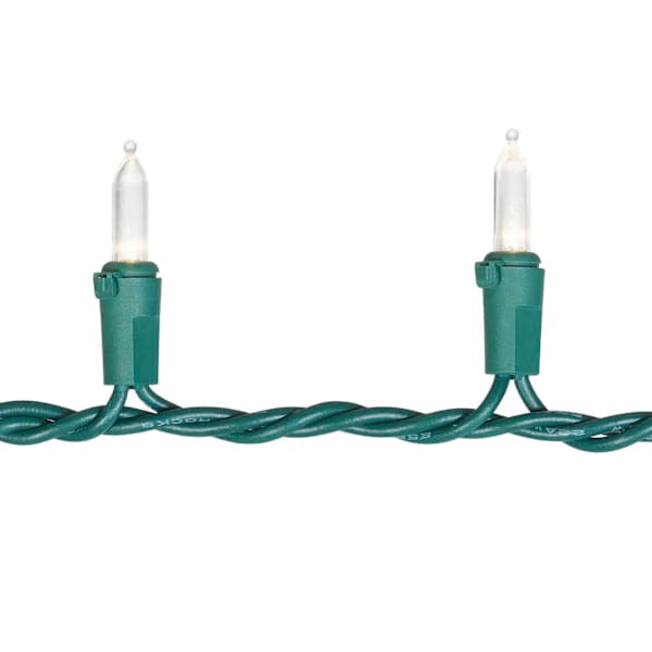 100-Count Warm White LED Mini Lights with Green Wire
