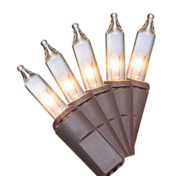 100-Count Clear Mini Lights with Brown Wire