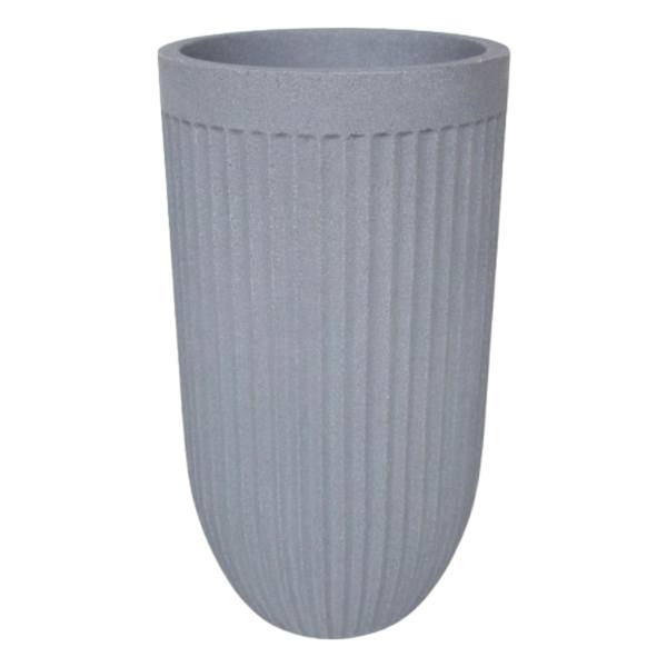Japi Dark Grey Tall Fluted Outdoor Planter, Large