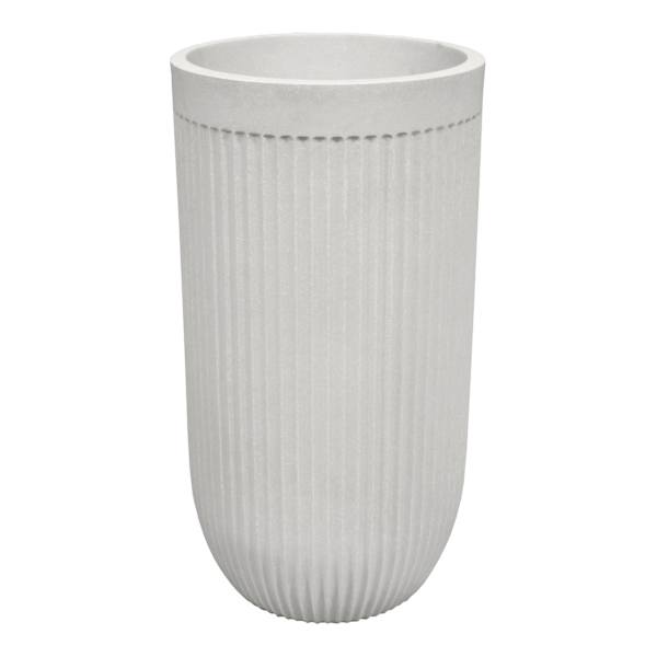 Japi Off-White Fluted Tall Outdoor Planter, 22"