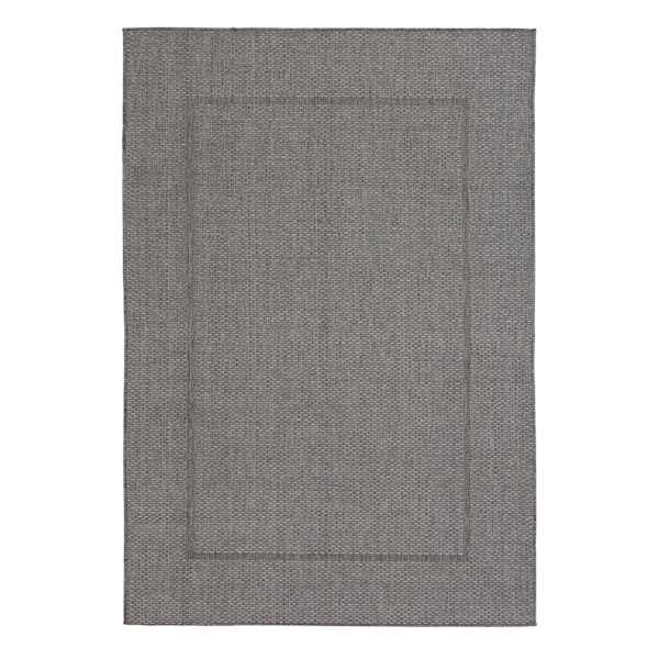 (E195) Crosby St. Santorini Grey Border Indoor & Outdoor Accent Rug, 2x3