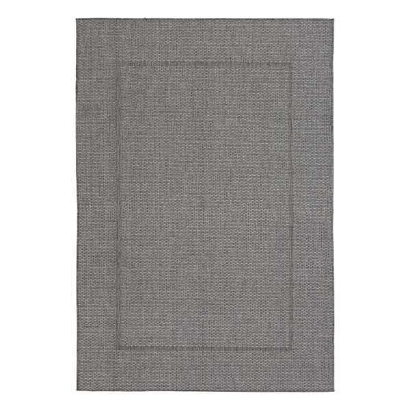 (E195) Crosby St. Santorini Grey & Natural Woven Indoor & Outdoor Area Rug, 7x10