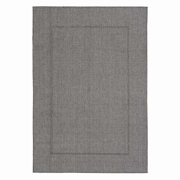 (E195) Crosby St. Santorini Grey & Natural Woven Indoor & Outdoor Accent Rug, 3x5