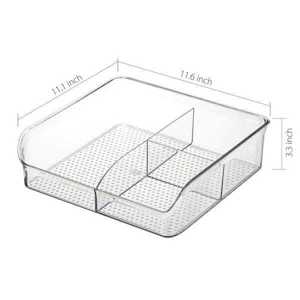 3-Section Clear Storage Bin, Large
