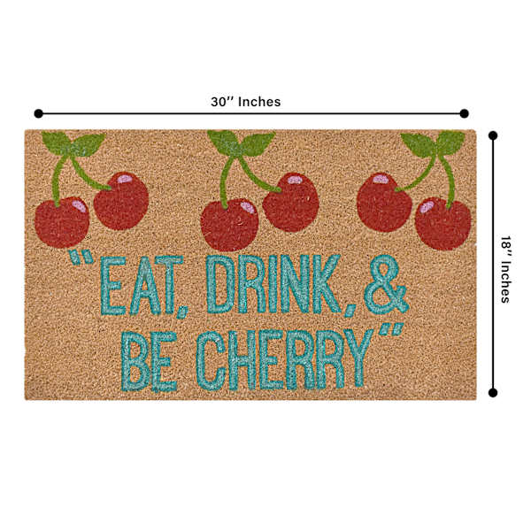Eat Drink Be Cherry Coir Mat, 18x30