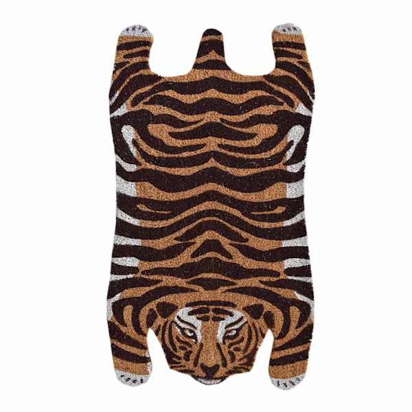 Tiger Shaped Coir Mat, 18x30