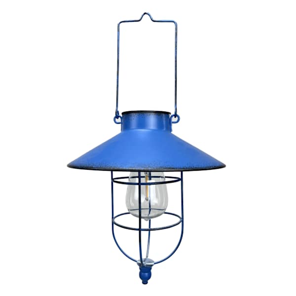 Blue Rustic Outdoor Solar Lantern