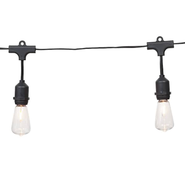 24-Count LED Filament Bulb Edison String Lights with Black Commercial Wire
