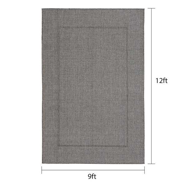 (E195) Santorini Border Outdoor Area Rug, 9x12
