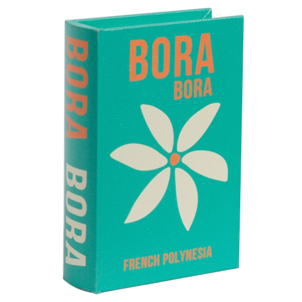 Small Teal Bora Bora Book Box, 6.5x4.5x1.6