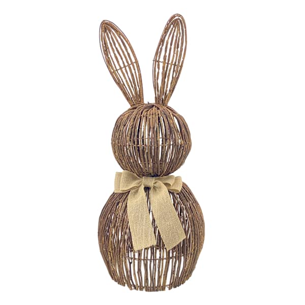Honeybloom Brown Rattan Bunny, 30"