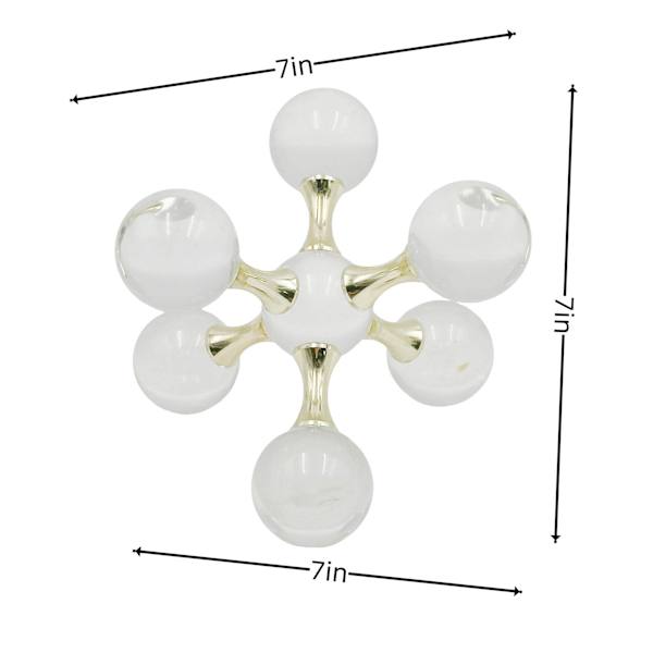 Decorative Crystal Ball with Gold Metal, 7"