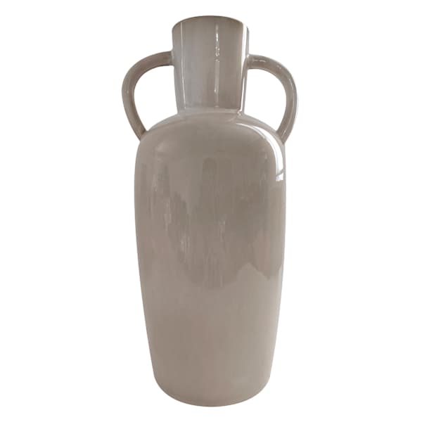 Neutral Ceramic Vase, 13.7"