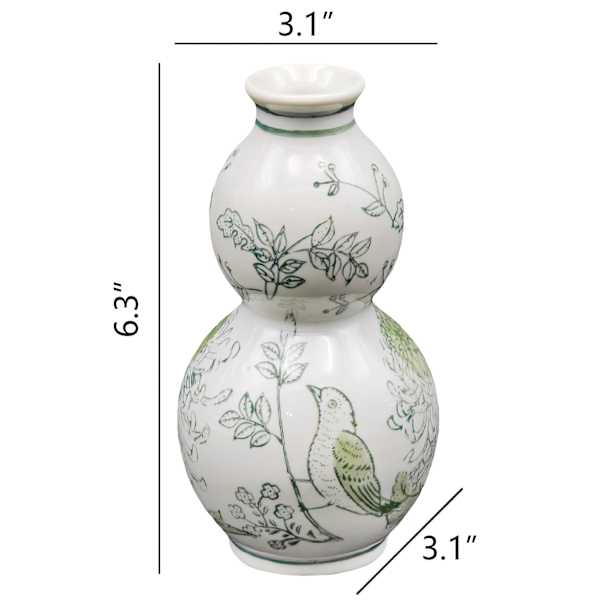 Vintage Chinoiserie Porcelain Vase, 3"