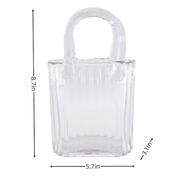 Ribbed Glass Purse Vase, 6x9