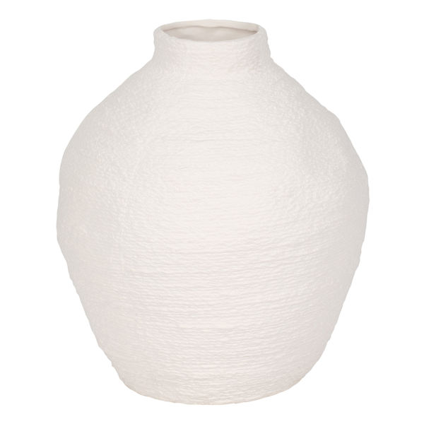 White Woven Textured Vase, 12"