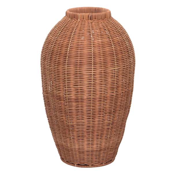 Tall Natural Rattan Decorative Vase, 10.6x17