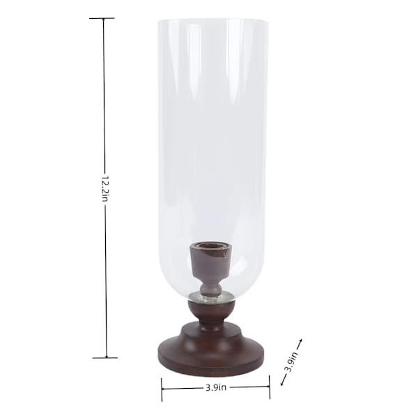 Brown Resin & Glass Taper Candle Holder, 12"