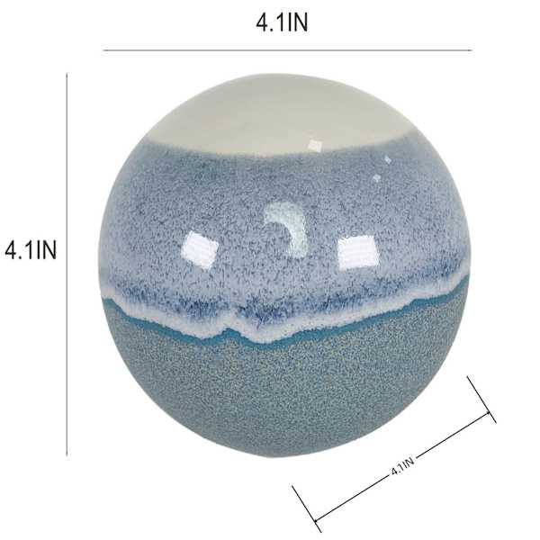 Blue Aqua Reactive Ceramic Sphere, 4"