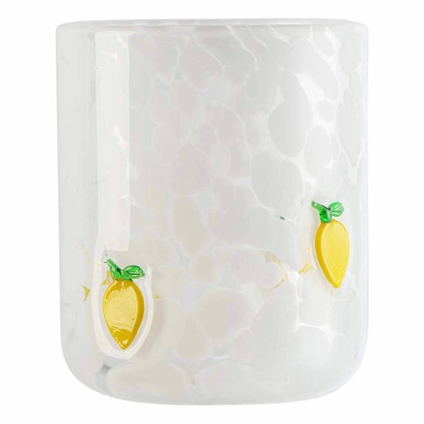 White Confetti Lemon Icon Glass, 17.25oz