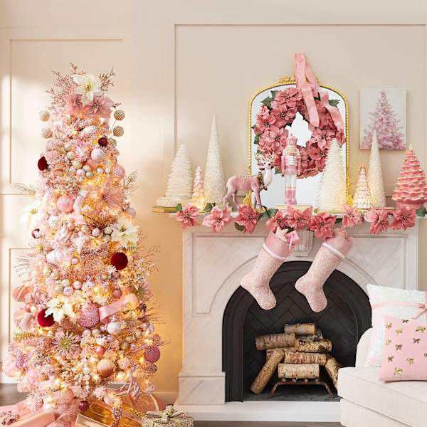 Providence Pink Tree Skirt 48in Christmas Indoor Decoration At Home