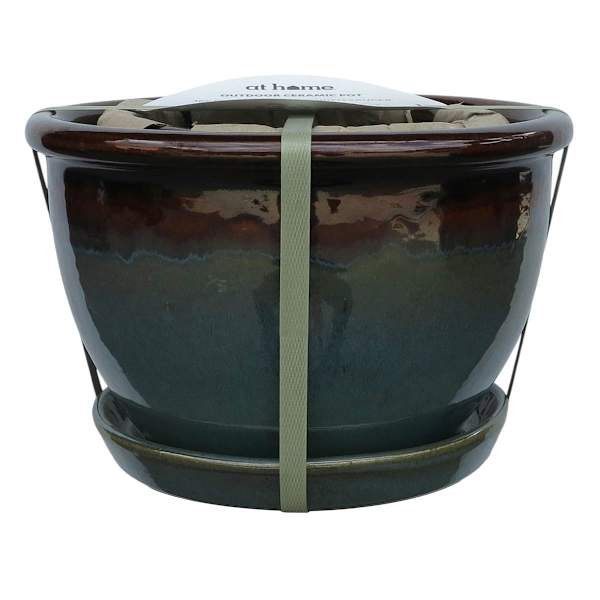 Set of 3 Green Bella Outdoor Planter with Saucer
