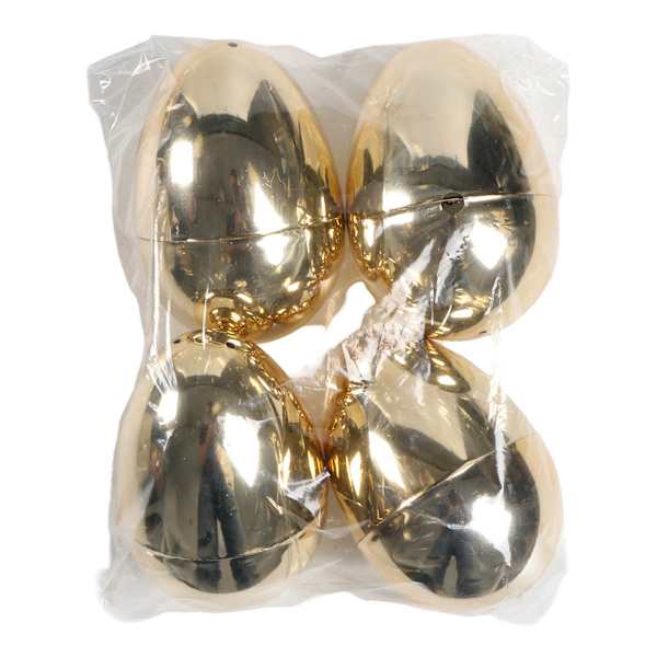 Set Of 4 Plastic Gold Eggs