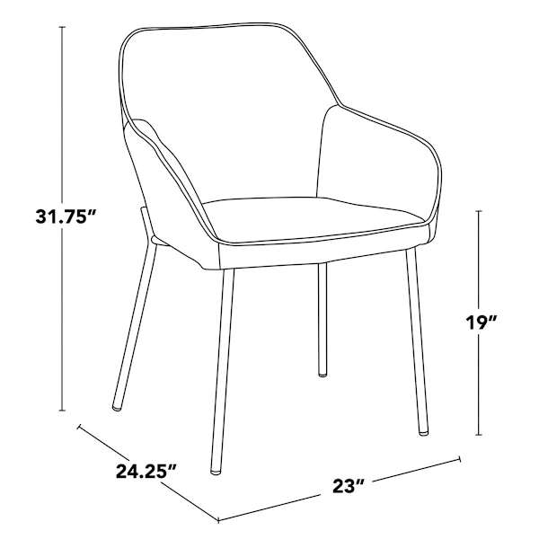 Honeybloom Destin Dining Chair, Cognac