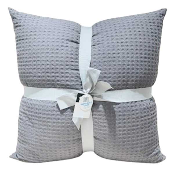 Crosby St. 2-Pack Grey Waffle Throw Pillows, 24"