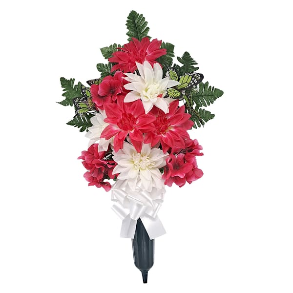 Patriotic Assorted Mixed Floral Memorial Vase, 24"