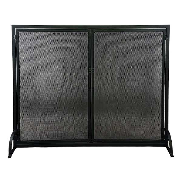 Black 2-Door Fireplace Screen, 30"