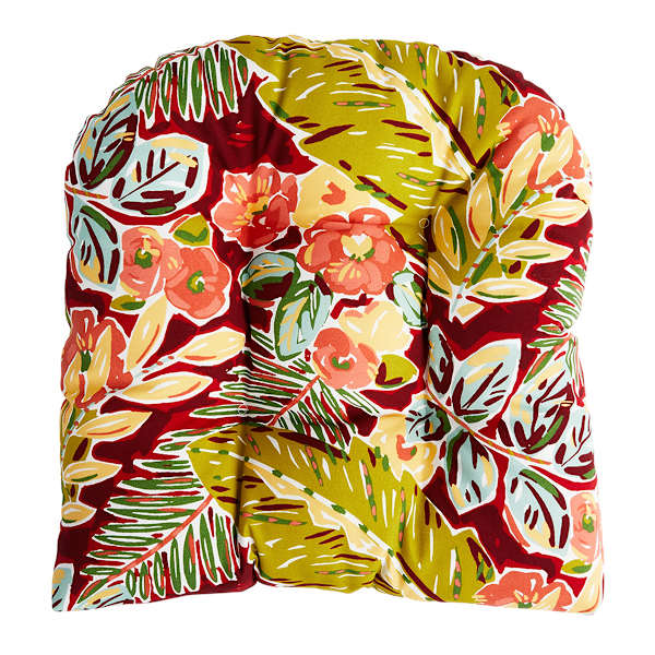 Tropical Cherry Outdoor Wicker Seat Cushion