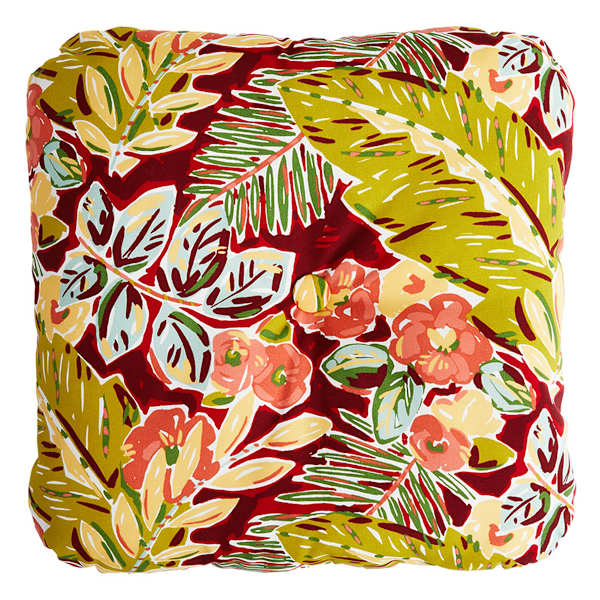 Tropical Cherry Outdoor Tufted Back Cushion