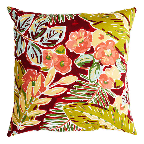 Tropical Cherry Oversized Square Outdoor Throw Pillow, 20"