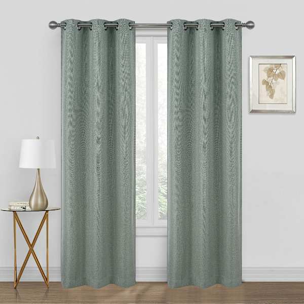 2-Pack Green Blackout Grommet Curtain Panels, 84"